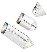 3pc Equilateral CrystalPrisms Set -1",2" &amp; 4" Lengths Crystal Triangular Prism Optical Prisms Gla...