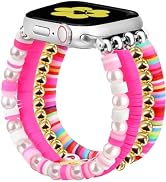 Newlibery Beaded Bracelets Band Compatible with Apple Watch 38mm 40mm 41mm 42mm (S10/11) Women Ki...