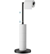 FORIOUS Toilet Paper Holder Stand Adjustable, Free Standing Toilet Paper Holder with Storage, Sta...