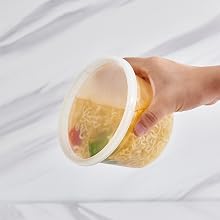 [48Set - 16oz.] Plastic Deli Food Storage Containers With Lids Disposable togo for soup