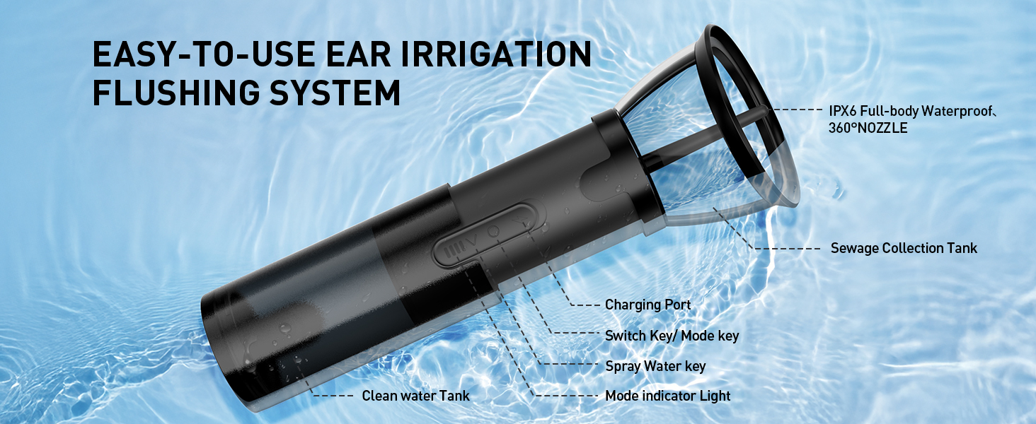 ear irrigation flushing system