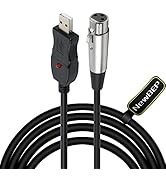 NewBEP USB XLR Microphone Cable,10Ft USB Male to XLR Female Mic Link Converter Cable Studio Audio...