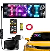 Devil Eyes LED Light for Cars, 2.8” x 6.8” Programmable Scrolling LED Sign, Flexible Digital Matr...