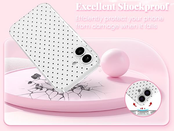 QLTYPRI Cute Polka Dot Shockproof Phone Case
