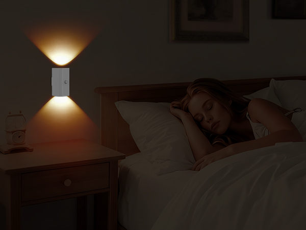 easuntec warm white night light rechargeable motion sensor magnetic stick on white mb 010