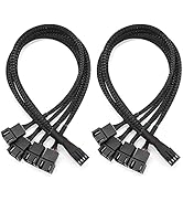 Gavemi Fan Splitter PWM Adapter Cable All are 4 Pin Compatible with 3 Pin Fan 1 to 4 Converter fo...