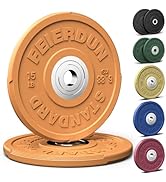 FEIERDUN 2" Color Olympic Bumper Plate Weight Plate for Strength Training - 100% Virgin Rubber