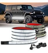 Nilight 2PCS 70 Inch Emergency Strobe Light Strip 1125 LED Running Board Lights White Flexible Si...