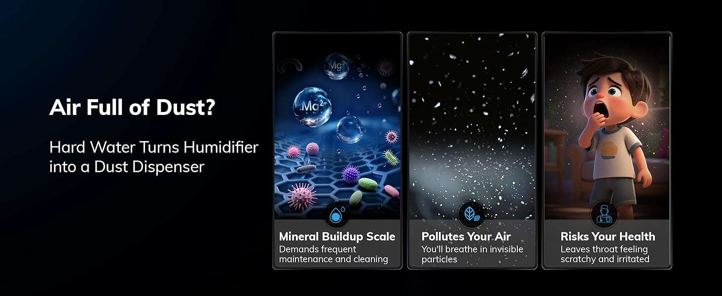 We combat scale and white dust to ensure cleaner mist