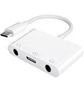 DICKMITH USB C to Dual 3.5mm Audio Headphone and Charger Adapter,3 in 1 Aux to Type C Headphone S...