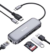 USB C Hub Multiport Adapter with 8K@30Hz / 4K@120Hz HDMI, 7 in 1 40Gbps USB C Docking Station for...