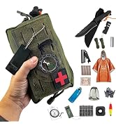LoDinpo Camping Survival Kit, All in One Outdoor Emergency Gear with Knife, Fire Starter, Fishing...