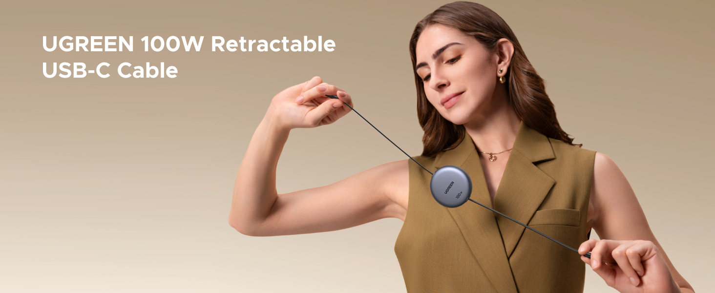 100W Retractable USB-C Cable