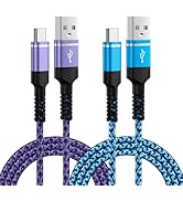 USB Type C Cable Fast Charging for Samsung Galaxy S25 FE/S25 Ultra/S25/S24/S24 Ultra/A16/A17, 2Pa...