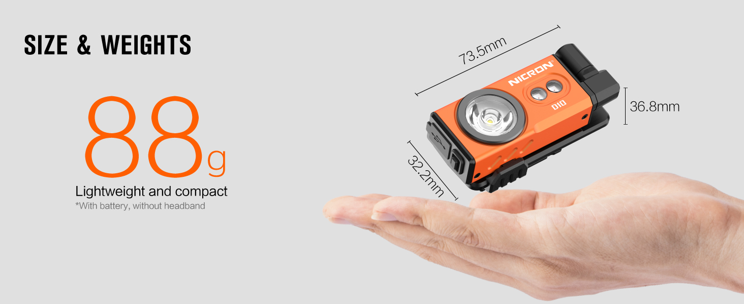 Mini size, lightweight, portable, powerful, pocket-sized, perfect for EDC (Everyday Carry).