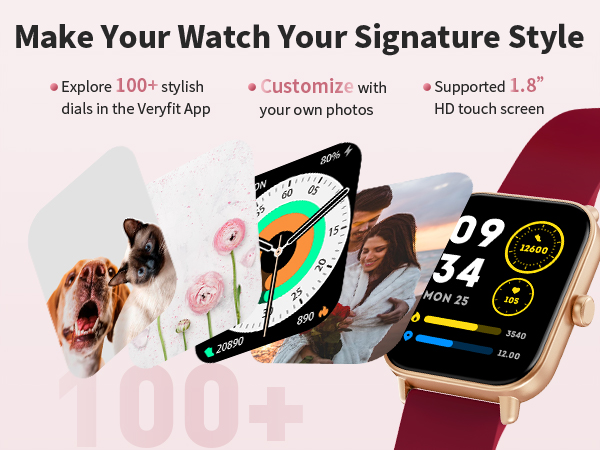 Pedometer, IP68 Waterproof Watches for Android iPhone, 101+ Sport Modes