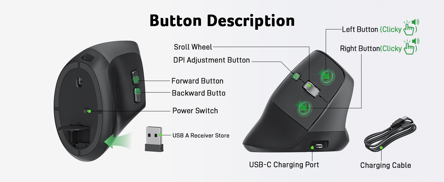 wireless computer mouse rechargeable wireless mouse wireless ergonomic mouse mouse for macbook