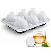 SpaceTime Ice Cube Tray with Lid,6-Cube Large Silicone Ice Cube Trays for Freezer,2.2" Reusable B...