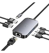 USB C Docking Station Dual Monitor, HDMI Splitter Extended Display 2 Monitors for Mac and Windows...
