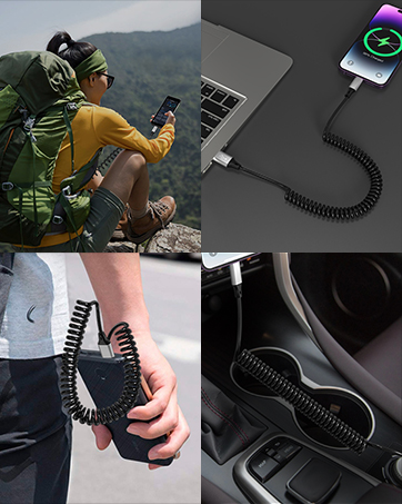 Coiled iPhone Lightning Cable