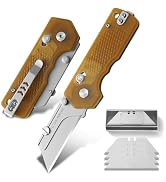 Folding Pocket Utility Knife ,Quick Change Blade Razor Knife with 4Pcs Extra Razor Blades,Box Cut...