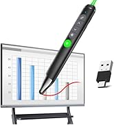 Presentation Clicker with Stylus Pen & Laser Pointer for Touch Screen <5mW 3a Laser for Smart Boa...