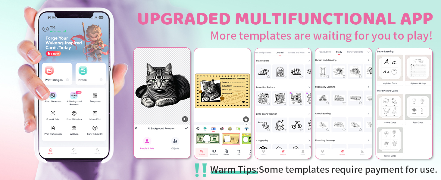 T02 Mini Sticker Printer - Wireless Sticker Maker Machine