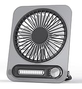KinYiLO Small Desk Fan Quiet, 3000mAh Personal Portable Fans Max 13H Runtime, Rechargeable &amp; USB-...