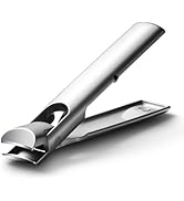 BALUCA 9mm Wide Jaw Opening Curved Finger Toe Nail Clippers with Catcher - Anti Splash Extra Larg...