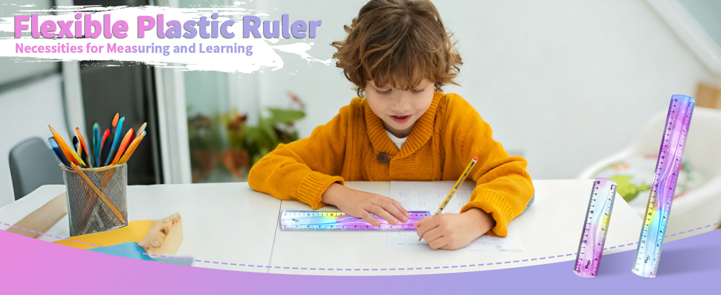 Flexible Ruler, Bendable Plastic Ruler