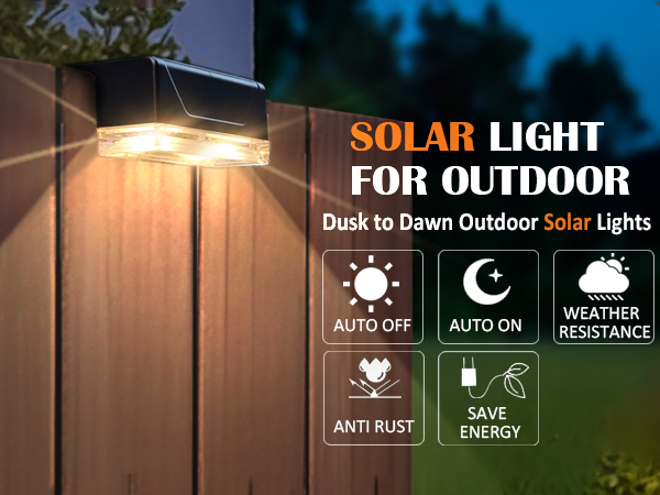 solar fence lights outdoor
