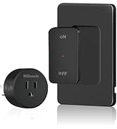 Black Remote Control Outlet, WILAWELS Wireless Light Switch with Magnetic Base, On Off Remote Out...