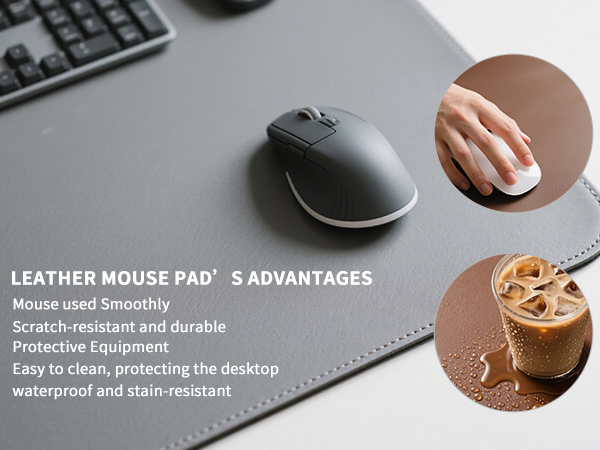 lagre leather mouse pad; non-slip mouse pad