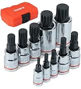 JU JIAN TEC XZN Triple Square Spline Bit Socket Set, 10 Piece, Metric sized, M4 - M18 Set, Premiu...