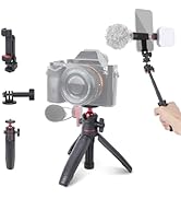 Mechrig Extendable Mini Tripod Selfie Stick Kits, Vlogging Tripod Camera Handheld with 360° Ball ...