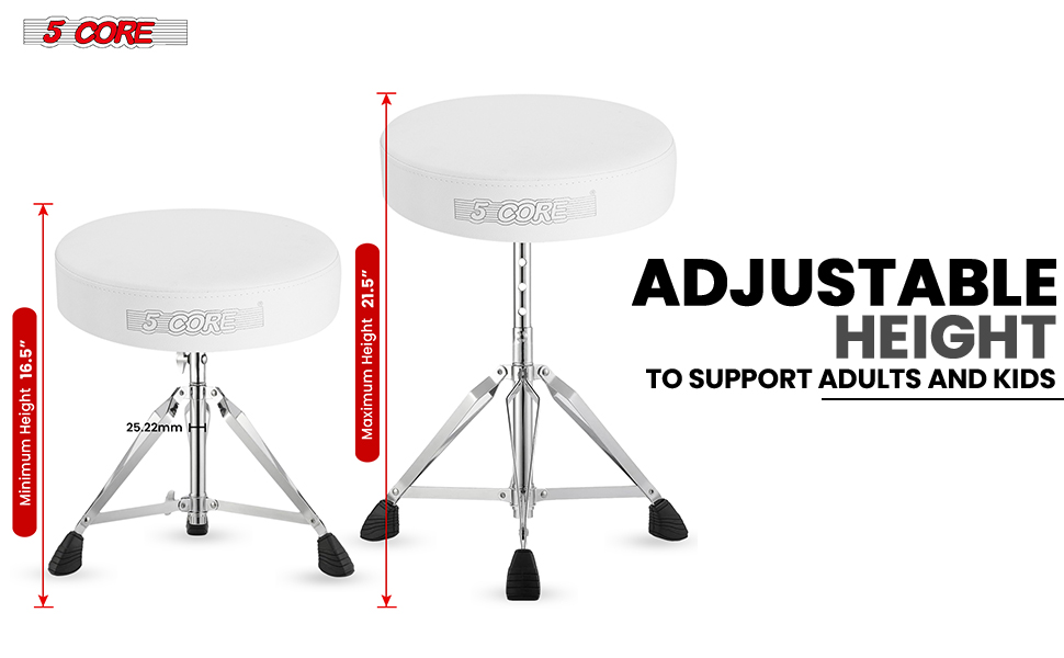 Black Drum Chair,Height Adjustable Heavy Duty Upgraded Drum Stool