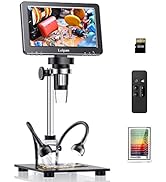 DM9H HDMI Coin Microscope with 7" IPS Screen,1200X Magnification Soldering Microscope,Longer 8.5"...