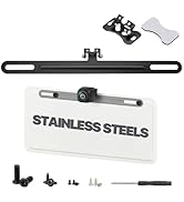 Universal License Plate Bracket – Stainless Steel Mount Holder for Backup Camera, CarPlay, Dash C...