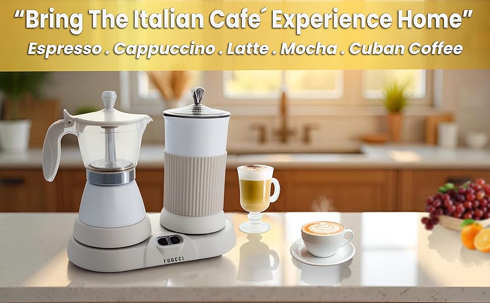 electric moka pot espresso maker with milk frother cafeteras eléctricas modernas home barista