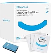 SmoTecQ Lens Wipes for Glasses, 180 Individually Wrapped Eyeglass Cleaning Wipes with 2 Microfibe...