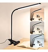 H HNMA HN LED Desk Lamp with Clamp for Nail Art &amp; Painting, 3 Modes 10 Brightness Dimmable LED Li...