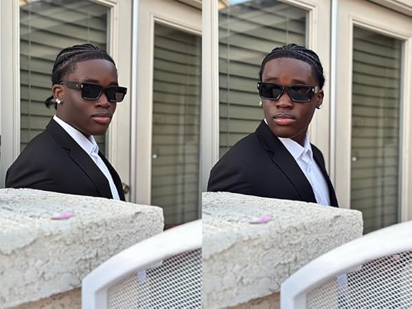 Trendy Chunky Rectangle Sun Glasses Black Shades