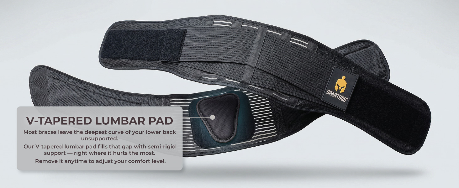 Sparthos V-tapered lumbar pad