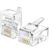 LanSenSu 25 Pack RJ11 Plug 6P4C Phone Modular Telephone Cord Connector Adapter Crimp