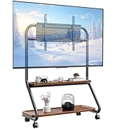 BEISHI TV Stands for Living Room,TV Stand Mount with Large Wooden Entertainment Shelf,Pegboard St...