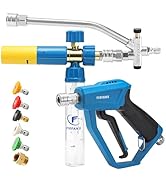 FIXFANS Pressure Washer Gun with Mini Foam Cannon, Dual Connector Accessory, Car Wash Foam Gun Ki...