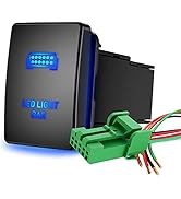 Nilight LED Light BAR Push Button Switch 12V ON Off Switch with Connector Wire Kit 1.28