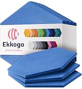 Ekkogo Acoustic Panels 12-Pack - 14"X12.1"X0.4" Soundproof Wall Panels - High Density Sound Dampe...
