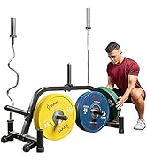 Sunny Health &amp; Fitness Multi-Weight Plate and Barbell Rack Storage Stand - SF-XF9938 , Black