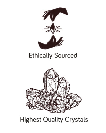 the three symbols of ethically sourced crystals